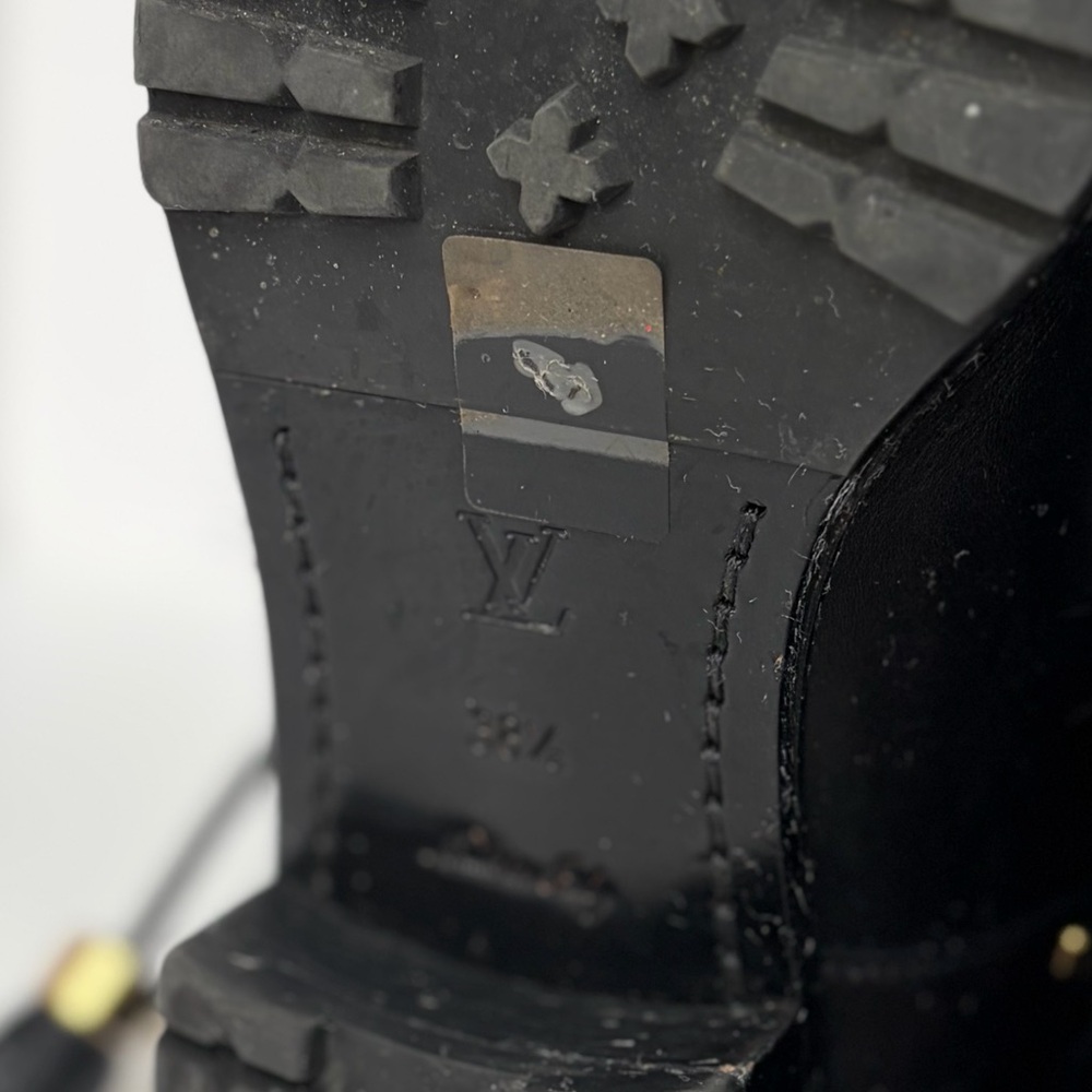 Louis Vuitton Black Fur Moto Boots with Leather Tassel Accents - Picture 11 of 11